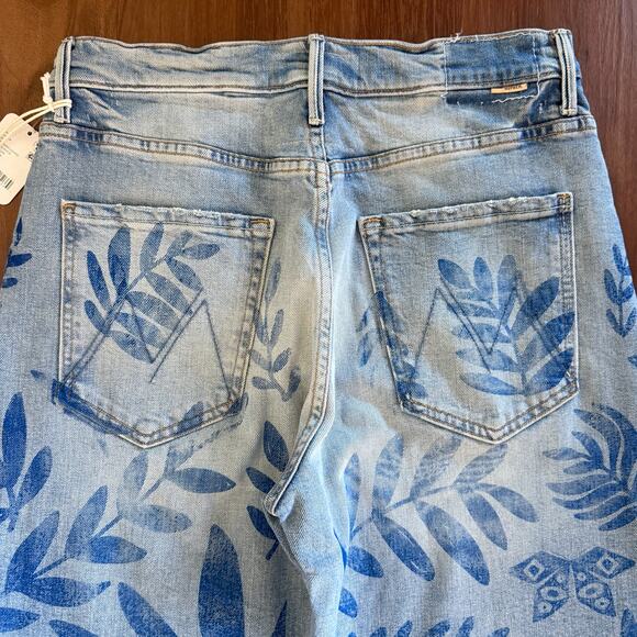 NWT MOTHER SUPERIOR The Lasso Sneak Jean in Pressed Leaves Wash Sz 30 Wide Leg - Picture 12 of 12